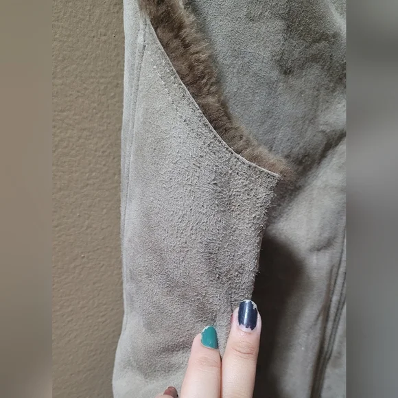 GUC VTG Pendleton Genuine Shearling Lamb Leather Vest Size Large Tan - Picture 6 of 13